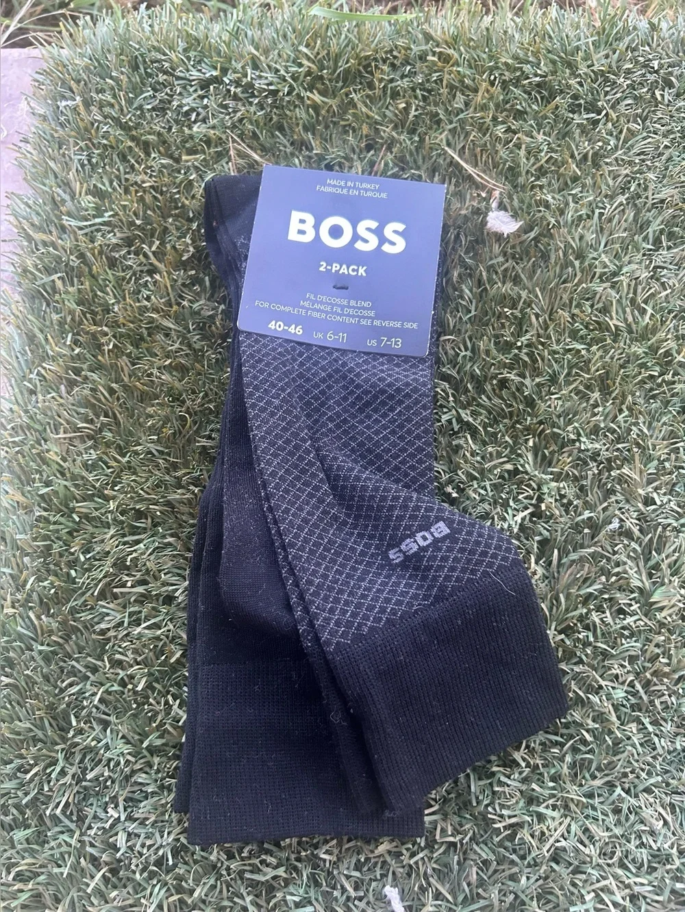 Men’s BOSS 2-Pack Fil d'Ecosse Blend Dress Socks One Size